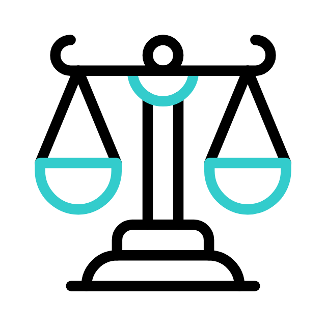 balanza de la justicia en movimiento